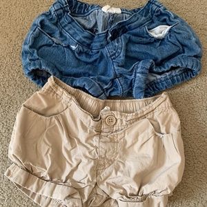 Crazy 8 jean shorts and cargo shorts 2T
